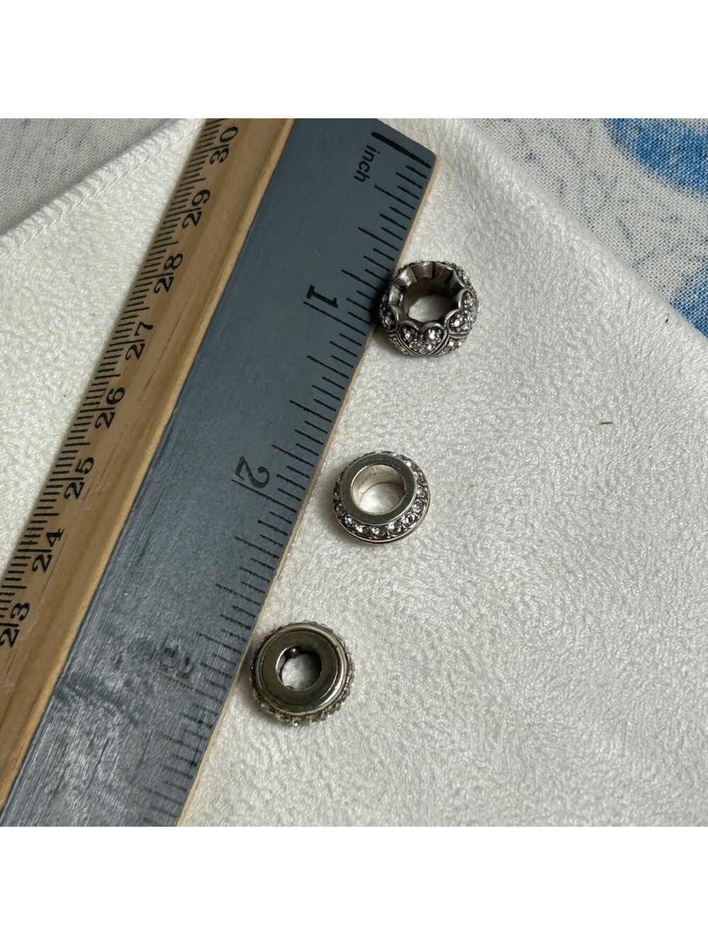 Brighton Clear Crystal Spacers Lot of 3 Glam Sparkle Silver Plated - Picture 6 of 13